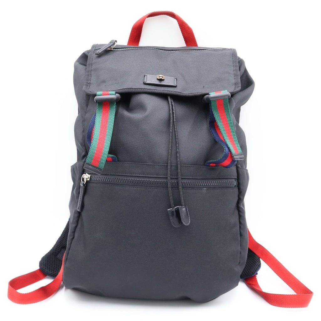 GUCCI(グッチ) アニマリエ テクノキャンバス バックパック リュック シェリーライン ナイロン ブラック 450982 レディース