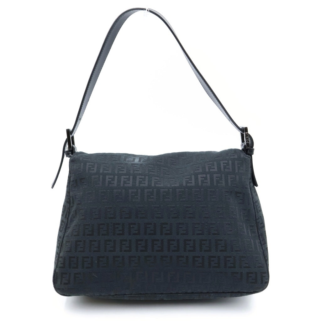 FENDI(フェンディ) マンマバケット ズッキーノ キャンバス×レザー シルバー金具 ワンショルダーバッグ ハンドバッグ ブラック 8BR0001 レディース