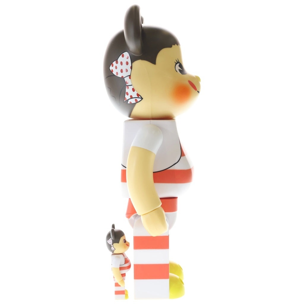 BE@RBRICK(ベアブリック) ×不二家 ペコちゃん ミルキー三角帽子デザイン 100%&400% フィギュア 人形 ホワイト/レッド