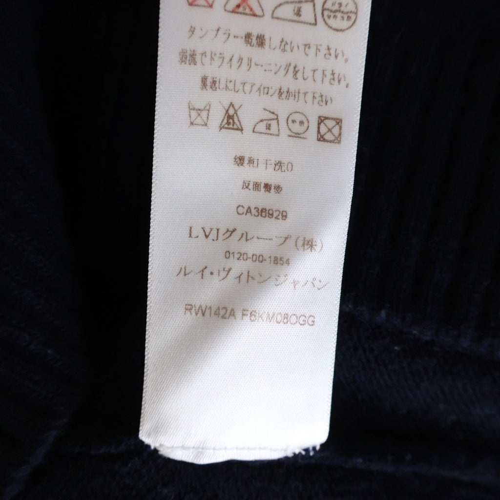 LOUIS VUITTON(ルイヴィトン) LVロゴ スパンコール半袖ニット ネイビー #M RW142A F6KM8OGG レディース
