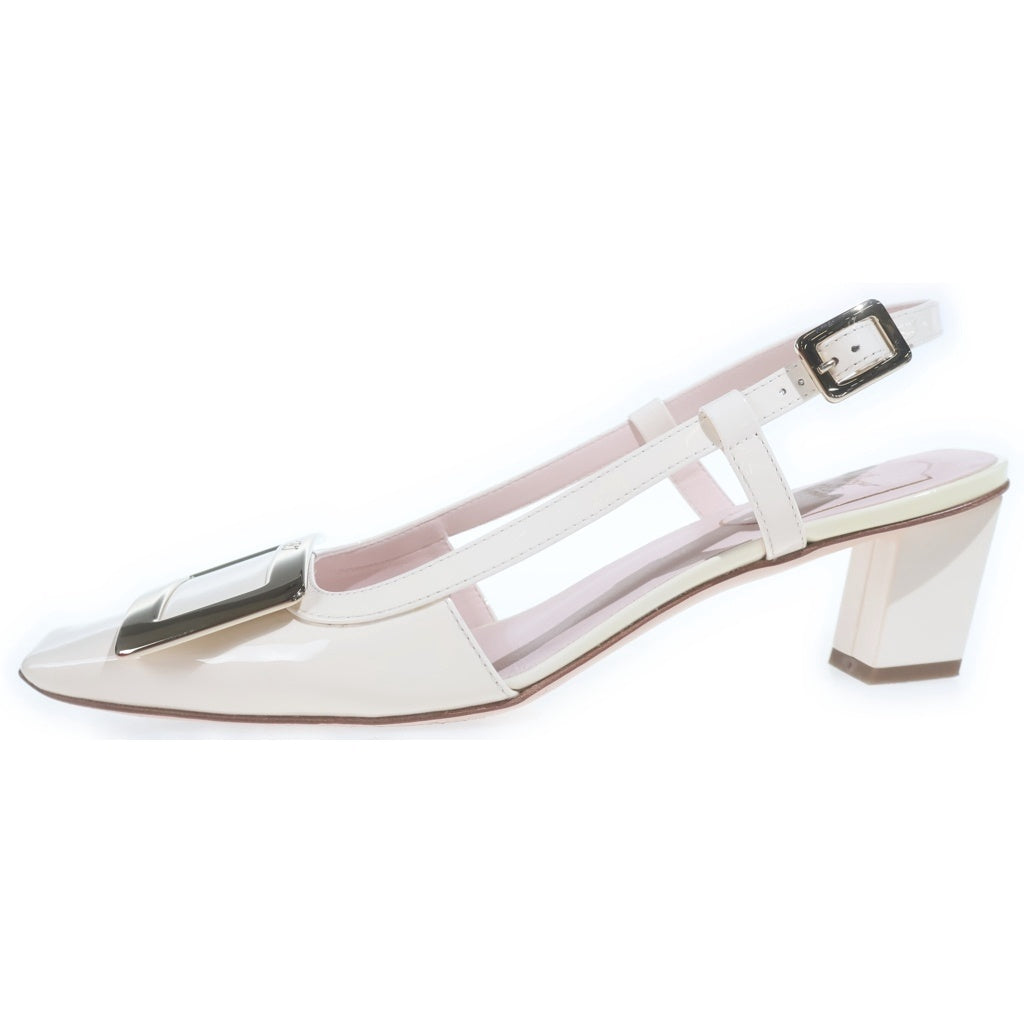 Roger Vivier(ロジェヴィヴィエ) ベル ヴィヴィエ スリングバッグヒールパンプス ベージュ #36 1/2 レディース