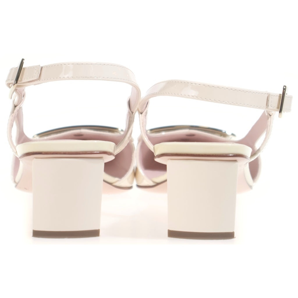 Roger Vivier(ロジェヴィヴィエ) ベル ヴィヴィエ スリングバッグヒールパンプス ベージュ #36 1/2 レディース