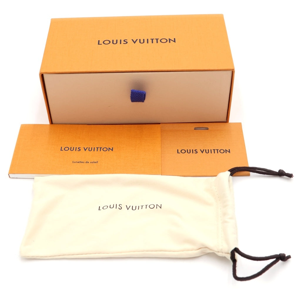 LOUIS VUITTON(ルイヴィトン) ダミエ アトラクション リムレス スクエア サングラス メガネ 眼鏡 アイウェア シルバー金具 グレー Z0435U
