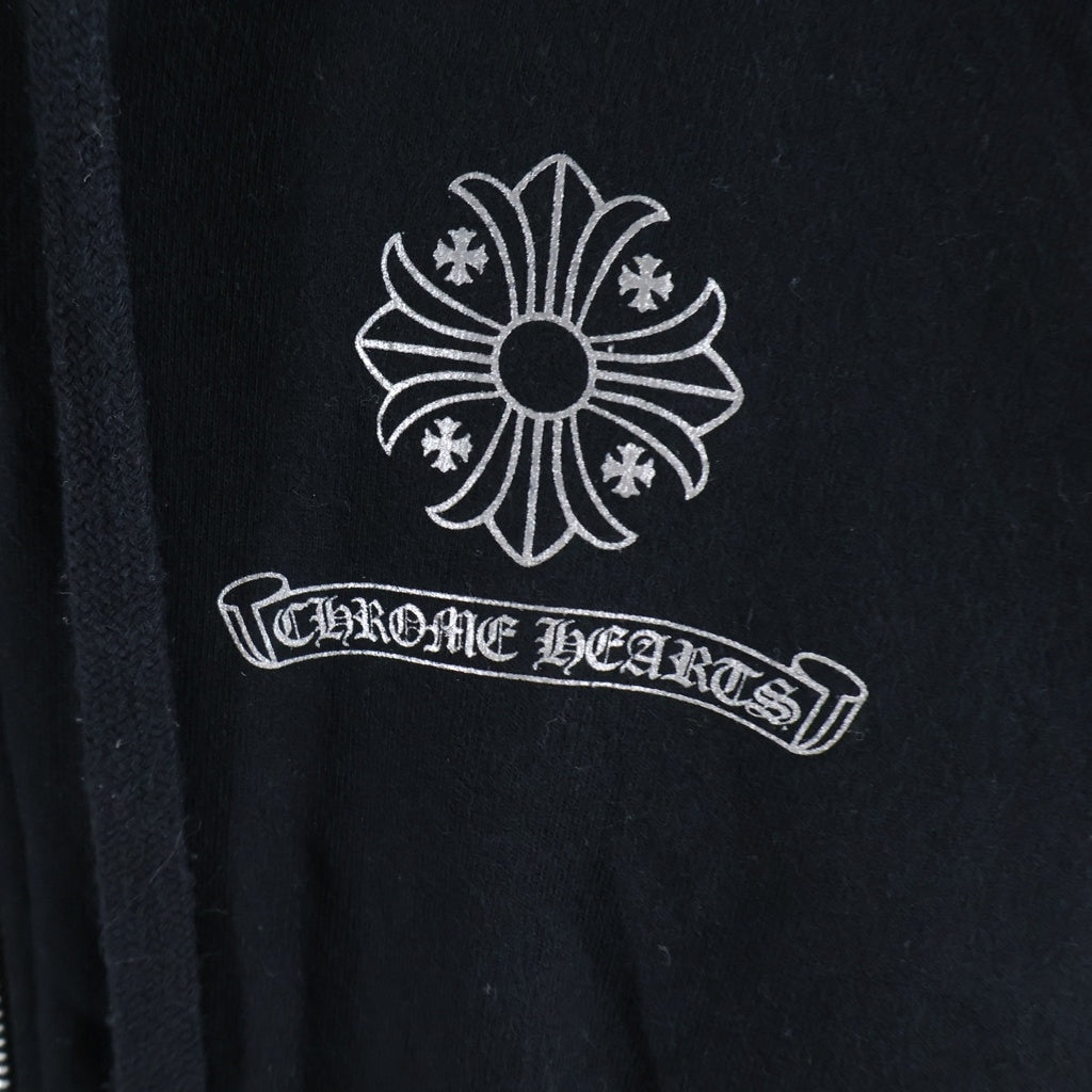 CHROME HEARTS(クロムハーツ) CHプラス プリント ジップアップ スウェット パーカー フーディー ブラック