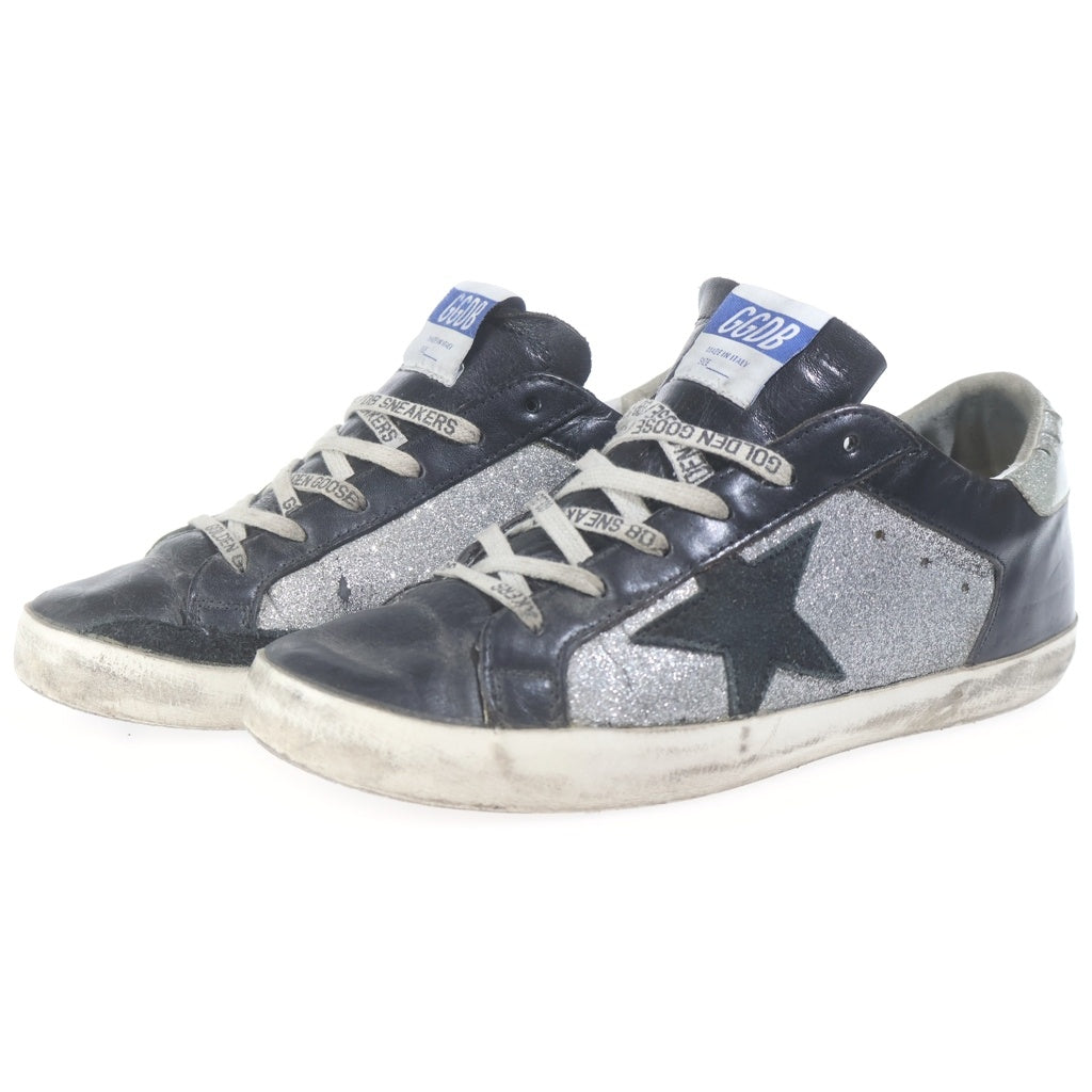 GOLDEN GOOSE DELUXE BRAND(ゴールデングースデラックスブランド) グリッター スーパースター ローカットシューズ スニーカー ブラック/シルバー