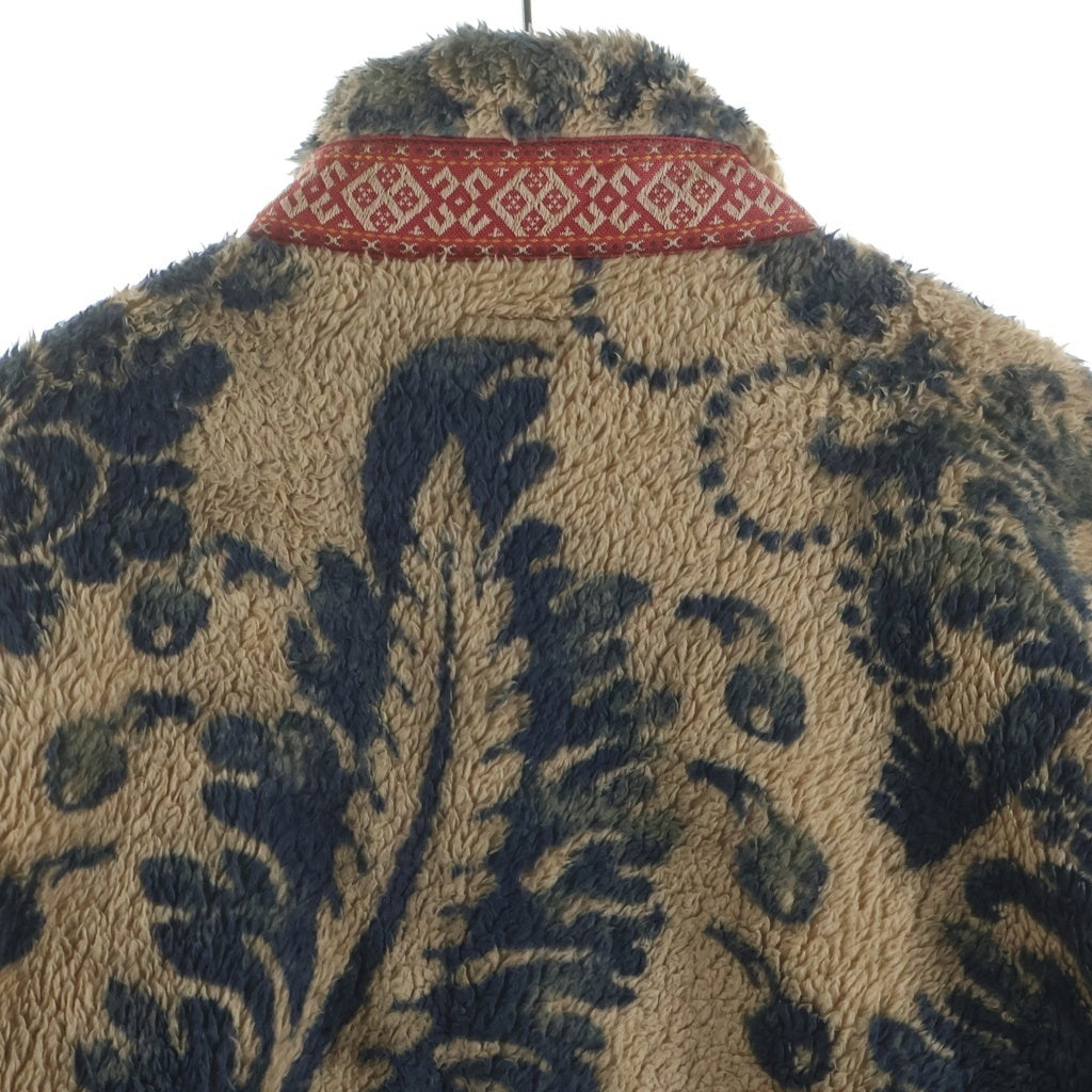 KAPITAL(キャピタル) Damask Pattern Fleece Zip Blouson ダマスク総柄 ジップアップ フリース ジャケット ベージュ EK-950