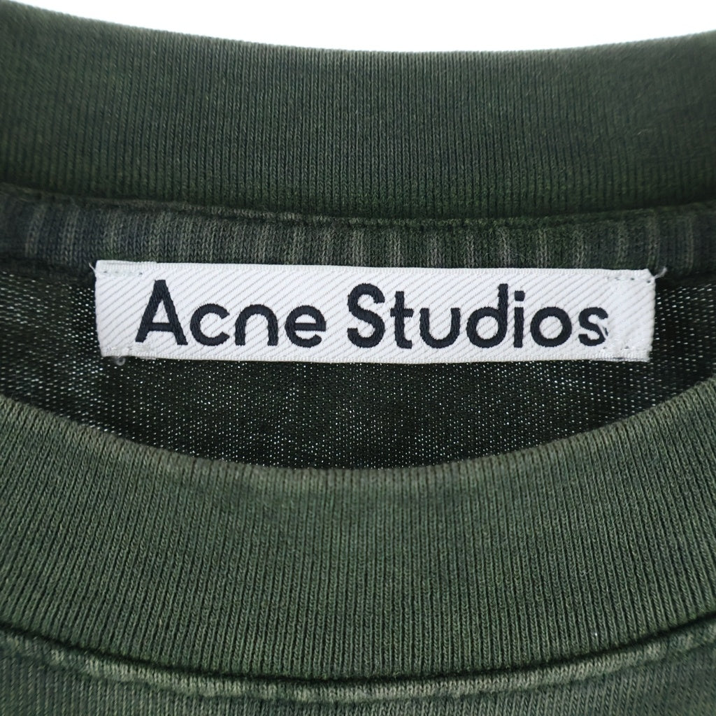 Acne Studios(アクネ ストゥディオズ) Extorr Cotton-Jersey T-Shirt エクストラコットンジャージー半袖Tシャツ ガーメントダイ加工 グリーン FN-MN-TSHI000458