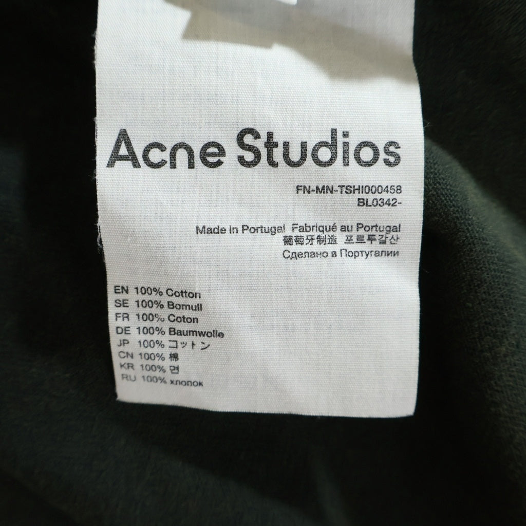 Acne Studios(アクネ ストゥディオズ) Extorr Cotton-Jersey T-Shirt エクストラコットンジャージー半袖Tシャツ ガーメントダイ加工 グリーン FN-MN-TSHI000458