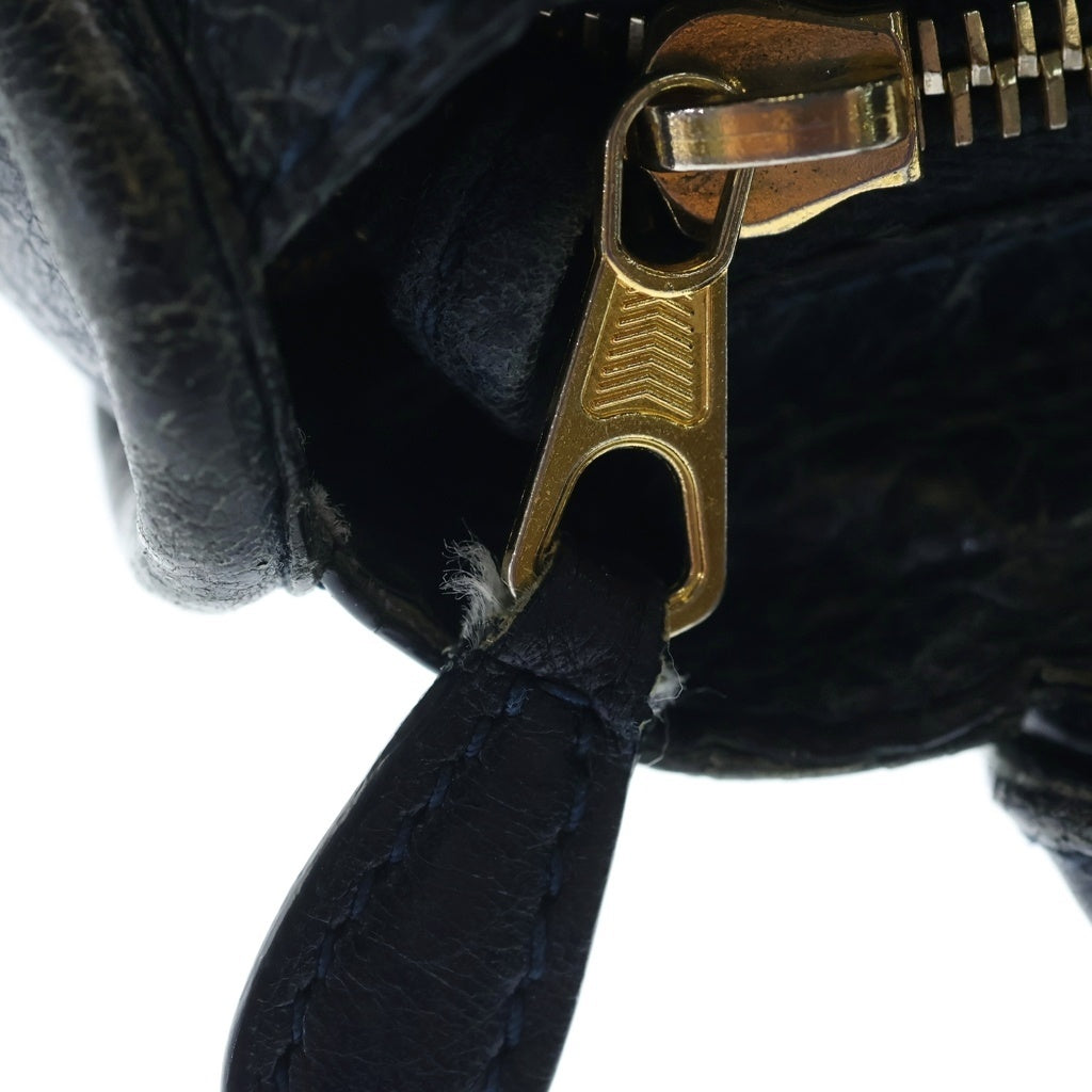 BALENCIAGA(バレンシアガ) ジャイアント ミニ シティ レザー 2WAY ハンド ショルダーバッグ ゴールド金具 ネイビー 309544 レディース