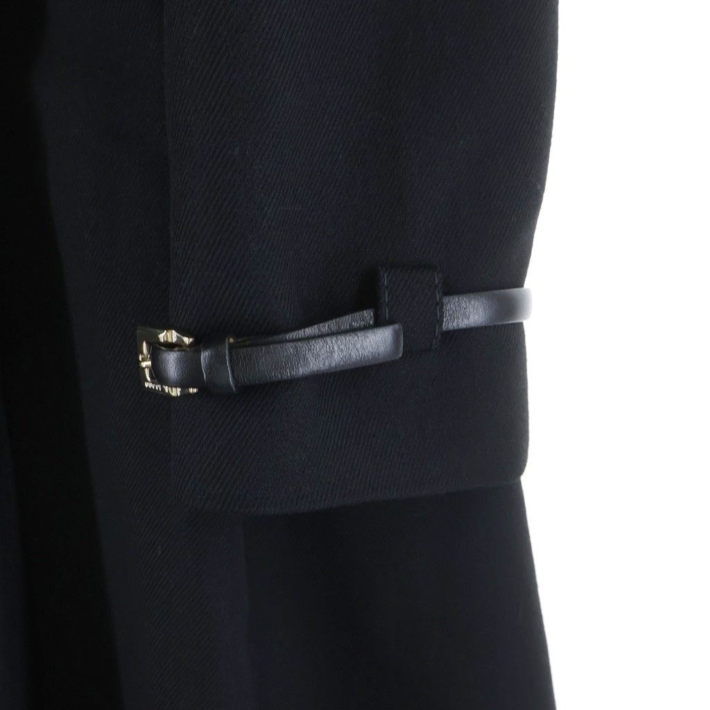 GUCCI(グッチ) 11AW フリーダ期 牛革パイピング ウールトレンチロングコート ブラック 276456 ZK813 レディース