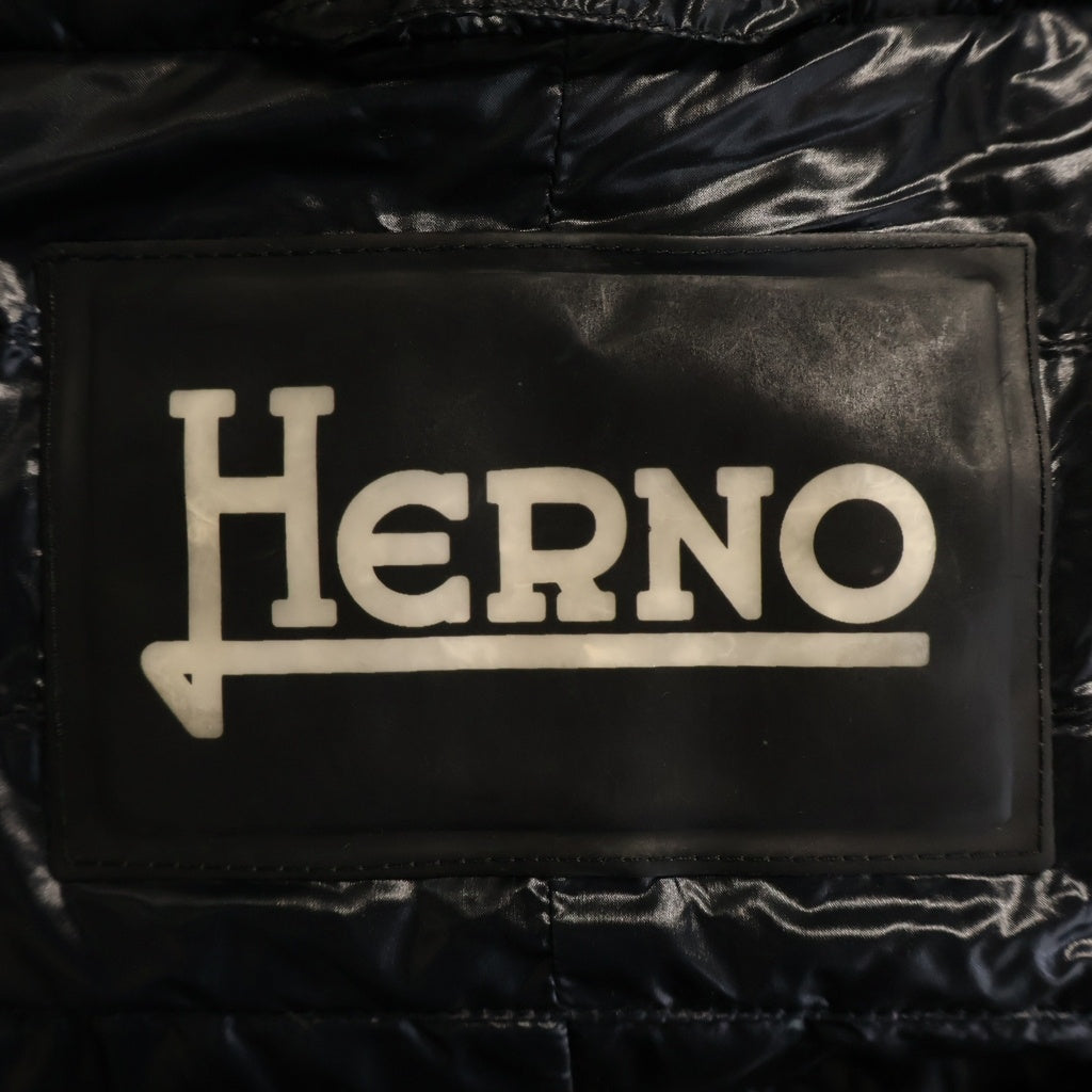 HERNO(ヘルノ) サイドライン ジップアップ フーデッド ダウン ジャケット ブラック レディース PI0934D-12017-9300