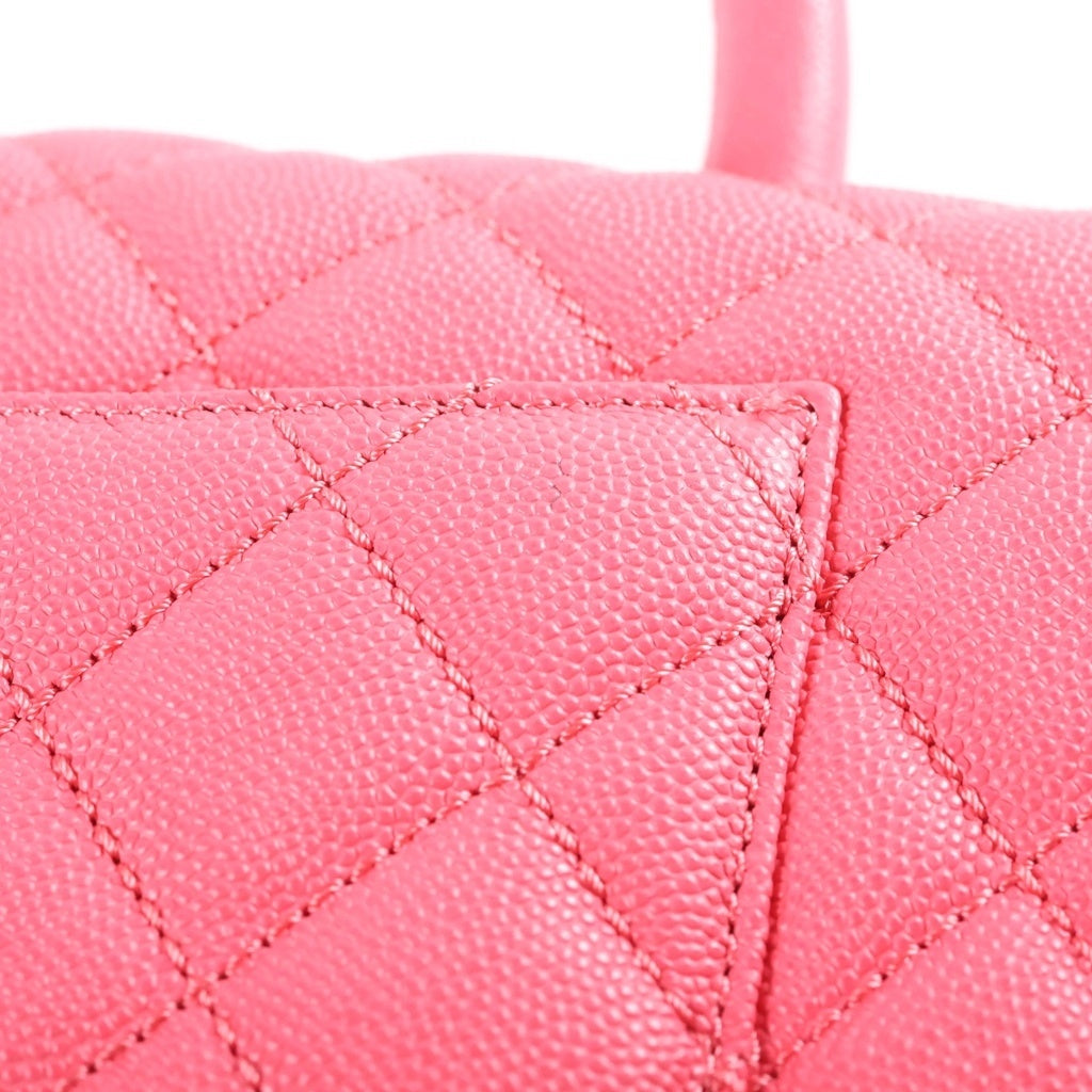 CHANEL(シャネル) ココハンドル24 XS ハンドバッグ ショルダーバッグ ココマーク ピンク キャビアスキン ゴールド金具 A92990 レディース