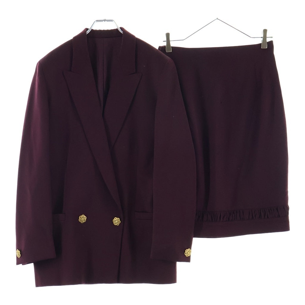 GIANNI VERSACE(ジャンニ ヴェルサーチ) セットアップ スーツ コットン レーヨン ワインレッド レディース