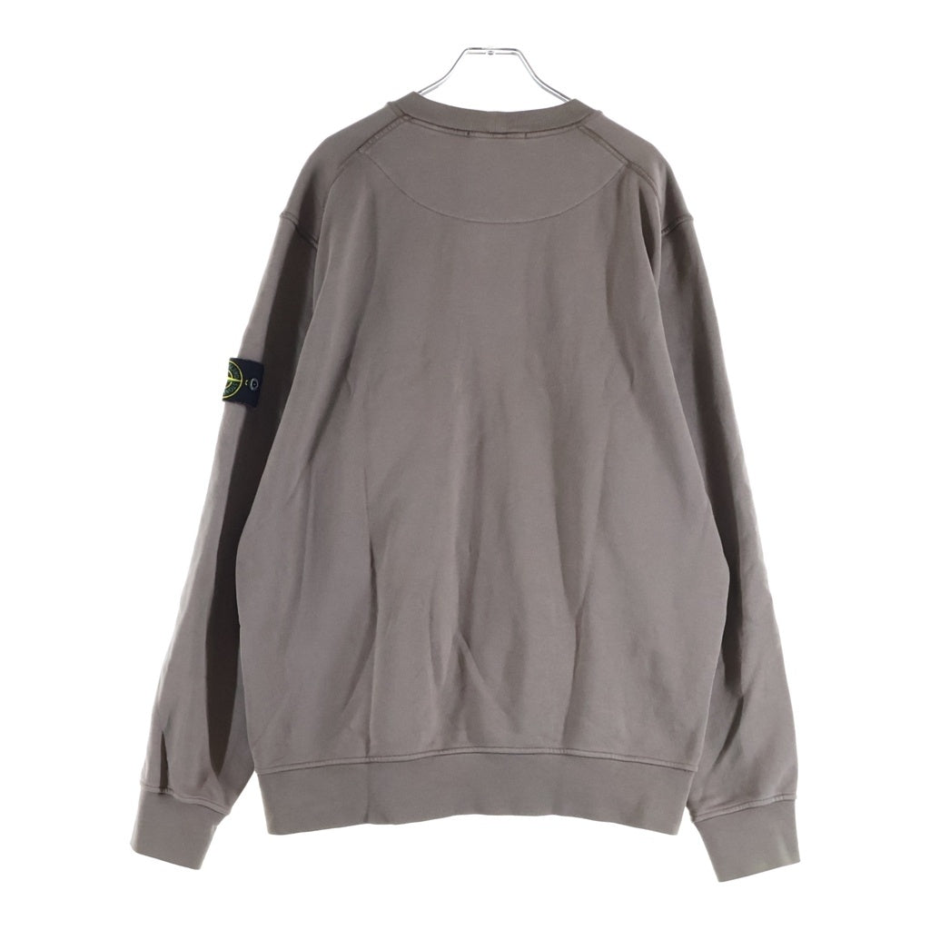STONE ISLAND(ストーンアイランド) サイドロゴパッチ クルーネック 長袖トレーナー スウェット ライトブラウン グレー 801563051
