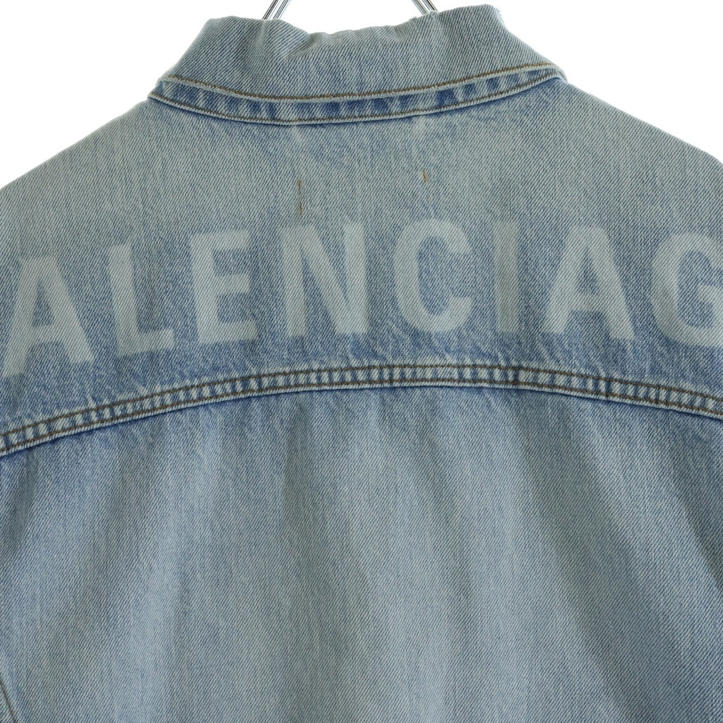 BALENCIAGA(バレンシアガ) バックロゴ デニムジャケット ジージャン ライトブルー 534553 TYE14 レディース