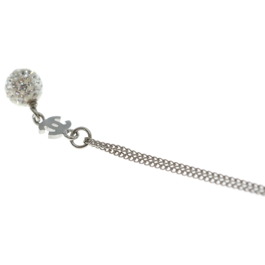 CHANEL(シャネル) ココマーク ミラーボール ラインストーン ネックレス ペンダント チェーン シルバー レディース
