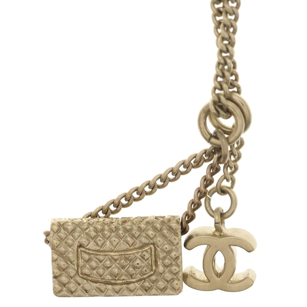 CHANEL(シャネル) マトラッセ バッグチャーム ネックレス ペンダント チェーン ゴールド GP レディース