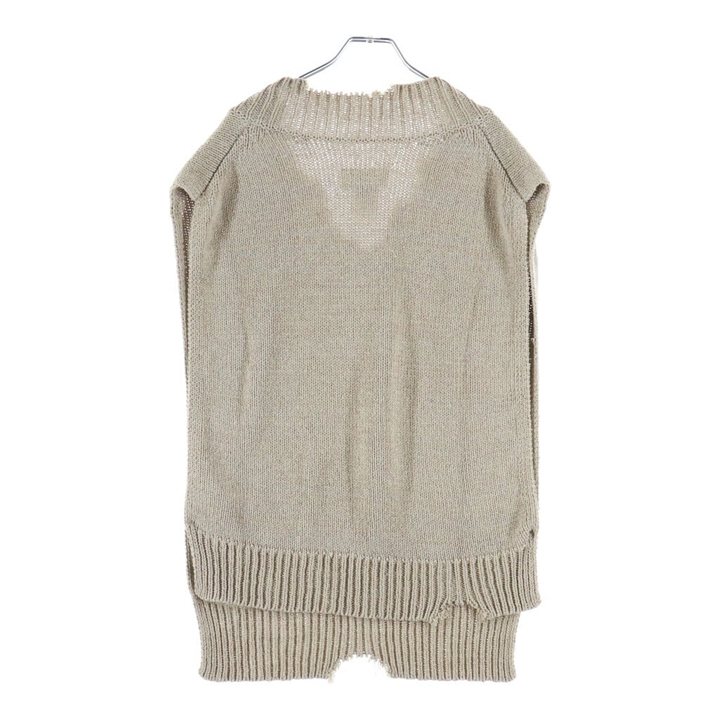 Maison Margiela(メゾンマルジェラ) ケーブルニットセーター ノースリーブ コットン ベージュ S50TH0056 レディース