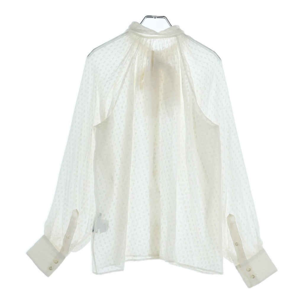 DOLCE & GABBANA(ドルチェアンドガッバーナ) シアーリボンブラウス 長袖 ホワイト シルク FH-F5K51T/FJ1EE レディース
