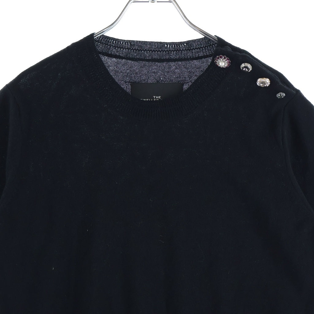 MARC JACOBS(マークジェイコブス) 半袖ニット ラインストーン ウール ブラック N6000027 レディース