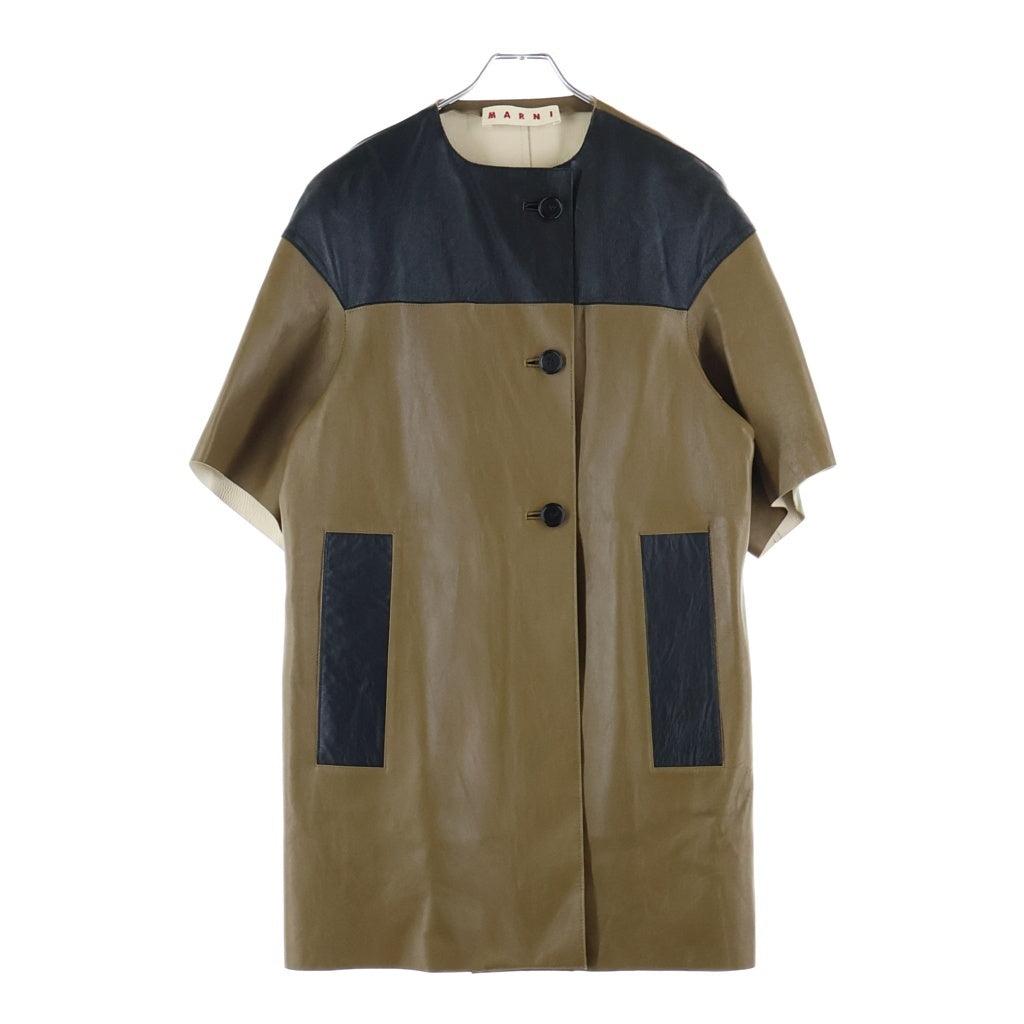 MARNI(マルニ) バイカラー レザージャケット コート 半袖 S18SPMXV16MQYLA334-Y3893 レディース