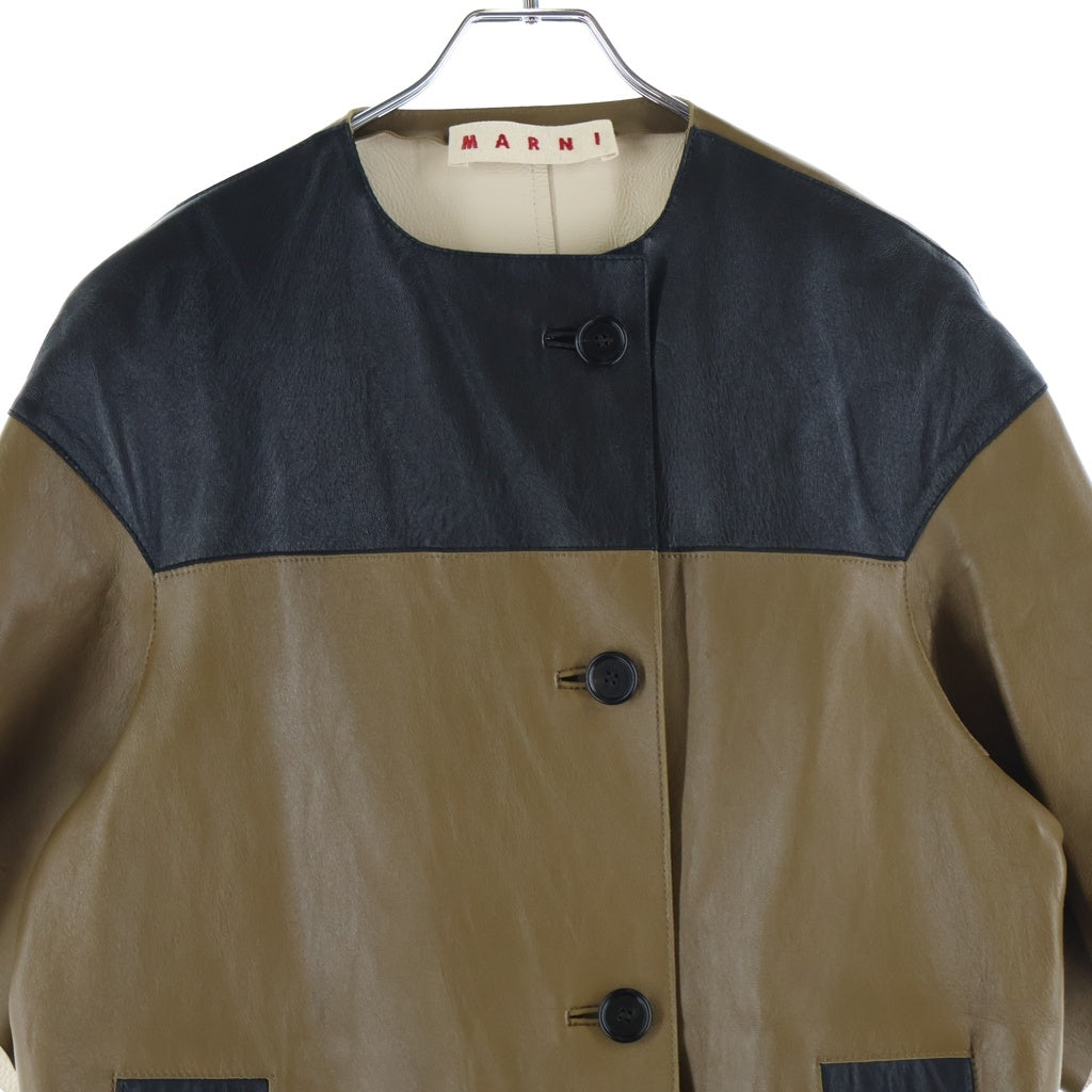 MARNI(マルニ) バイカラー レザージャケット コート 半袖 S18SPMXV16MQYLA334-Y3893 レディース