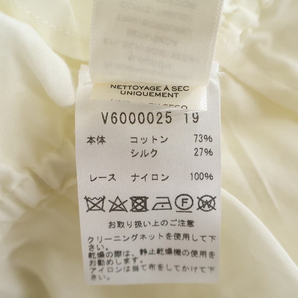 MARC JACOBS(マークジェイコブス) レース×シアー フリルヘムブラウス シースルー 七分丈 ホワイト コットン V6000025 19 レディース