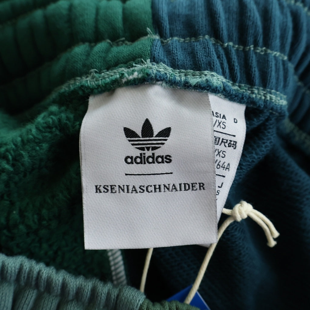 adidas(アディダス) ロゴ カラーブロックパンツ コットン グリーン II0759 レディース