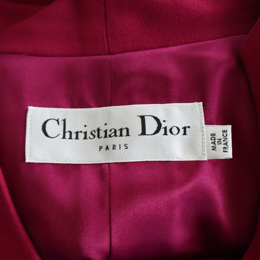 Christian Dior(クリスチャンディオール) セットアップドレス 半袖ブラウス×ギャザースカート パフスリーブ アセテート ピンク 8P12022151 レディース