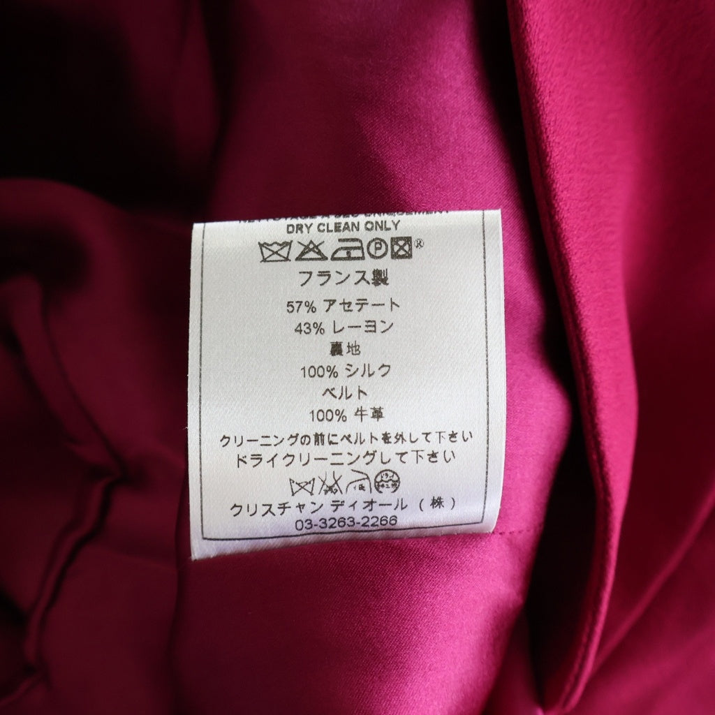 Christian Dior(クリスチャンディオール) セットアップドレス 半袖ブラウス×ギャザースカート パフスリーブ アセテート ピンク 8P12022151 レディース