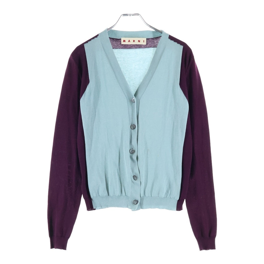 MARNI(マルニ) バイカラーカーディガン コットン ブルー×パープル S18CDMDW14MQ0FC720-BIB22 レディース