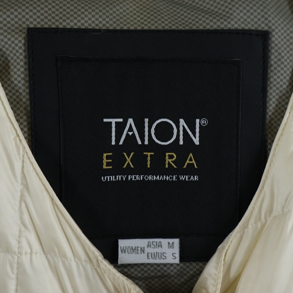 TAION(タイオン) EXCLUSIVE ファーダウンジャケット ショート丈 アイボリー ナイロン×ファー レディース