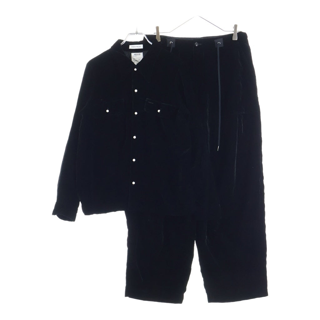 MADISONBLUE(マディソンブルー) ベロアセットアップ ジャケット×パンツ フェイクパール ブラック MB254-5020 レディース