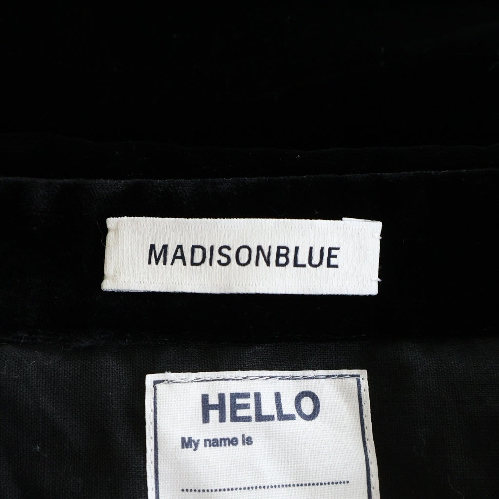 MADISONBLUE(マディソンブルー) ベロアセットアップ ジャケット×パンツ フェイクパール ブラック MB254-5020 レディース