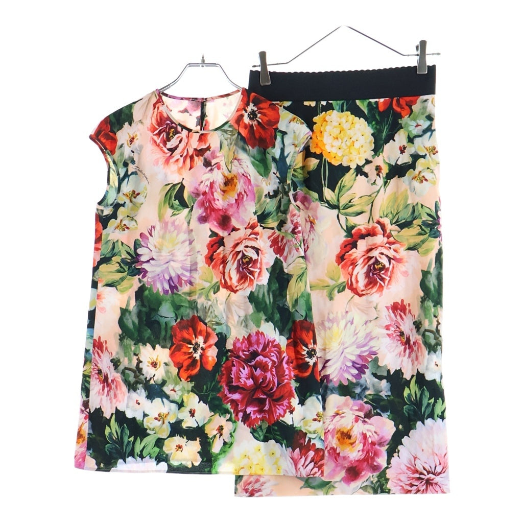 DOLCE & GABBANA(ドルチェアンドガッバーナ) 花柄セットアップ ブラウス×スカート マルチカラー シルク TO-F73A9T/FSRKN レディース