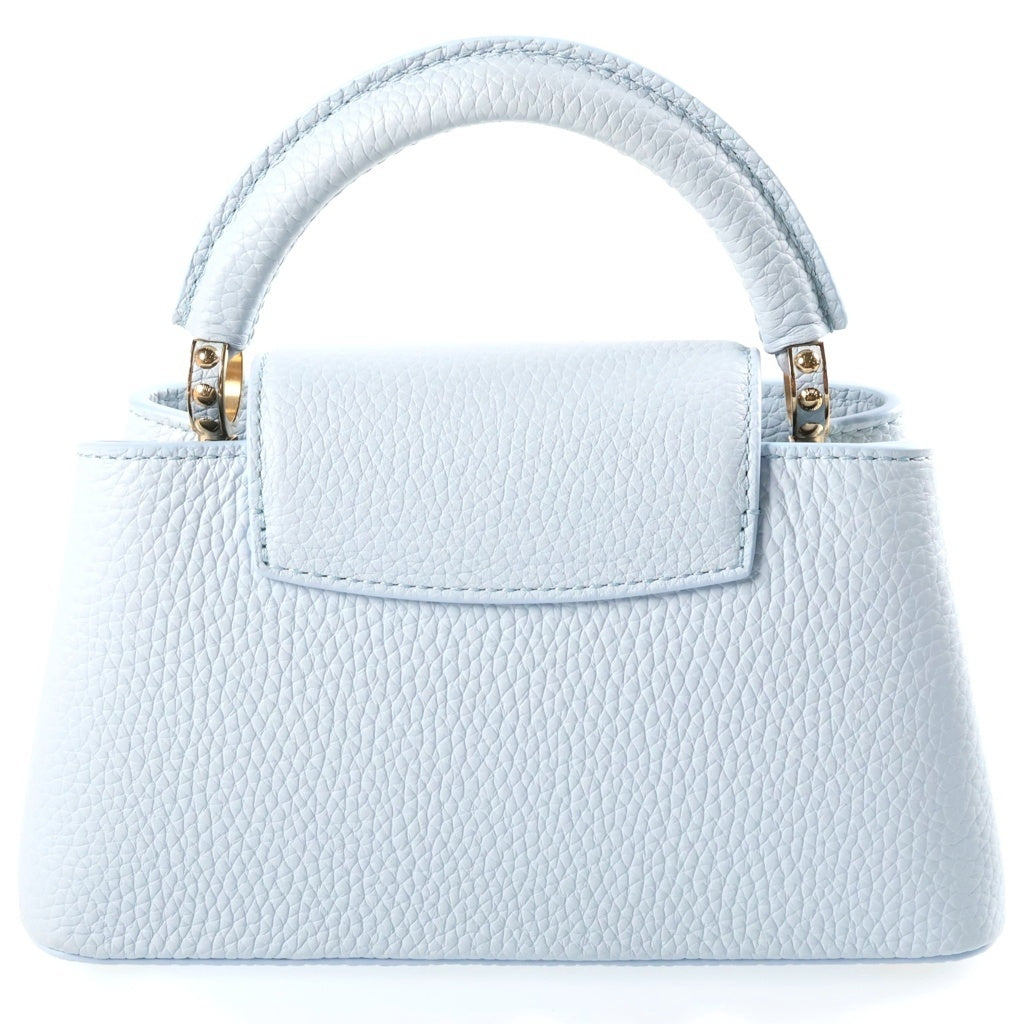 LOUIS VUITTON(ルイヴィトン) カプシーヌ EW MINI ハンドバック 2wayバック パール トリヨンレザー ゴールド金具 スカイブルー レディース