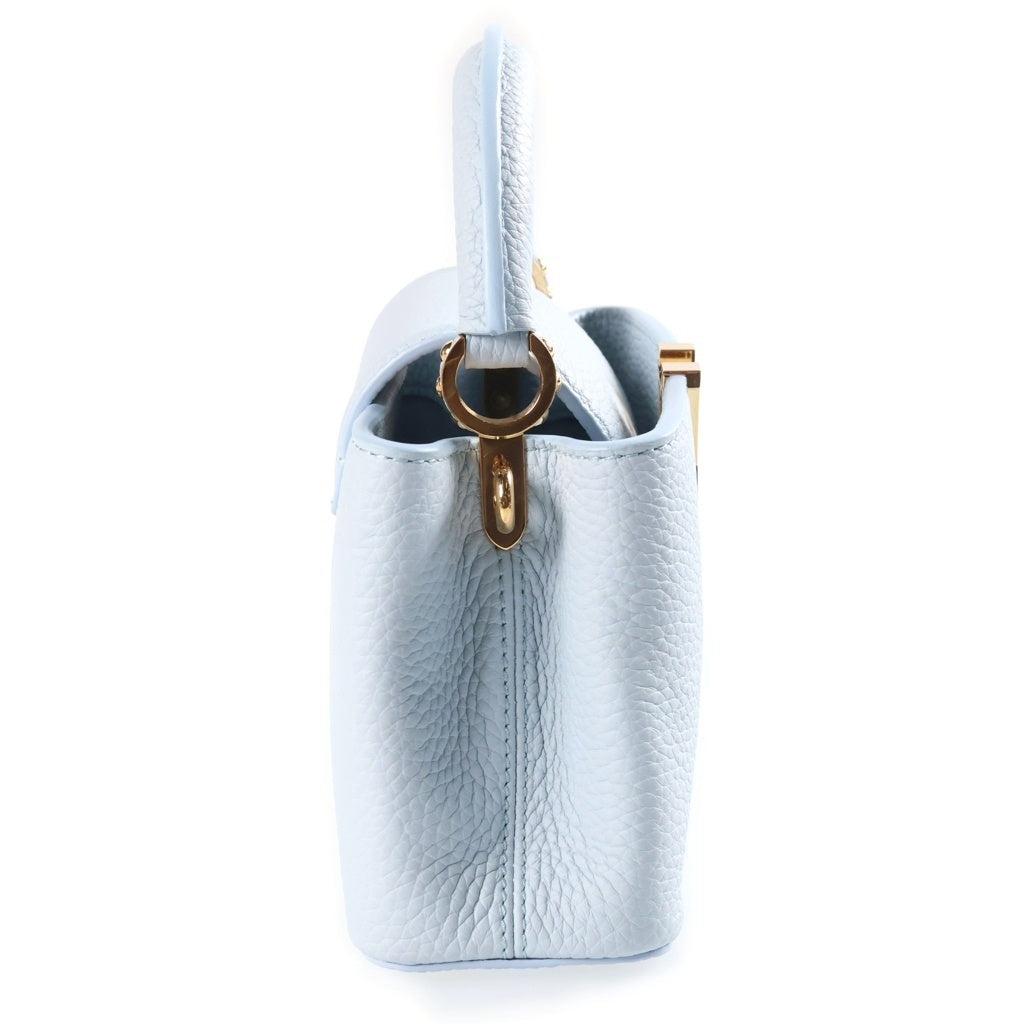 LOUIS VUITTON(ルイヴィトン) カプシーヌ EW MINI ハンドバック 2wayバック パール トリヨンレザー ゴールド金具 スカイブルー レディース