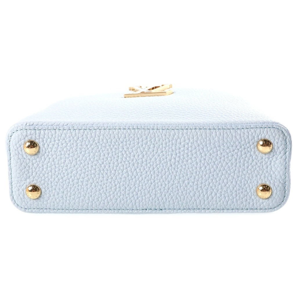 LOUIS VUITTON(ルイヴィトン) カプシーヌ EW MINI ハンドバック 2wayバック パール トリヨンレザー ゴールド金具 スカイブルー レディース