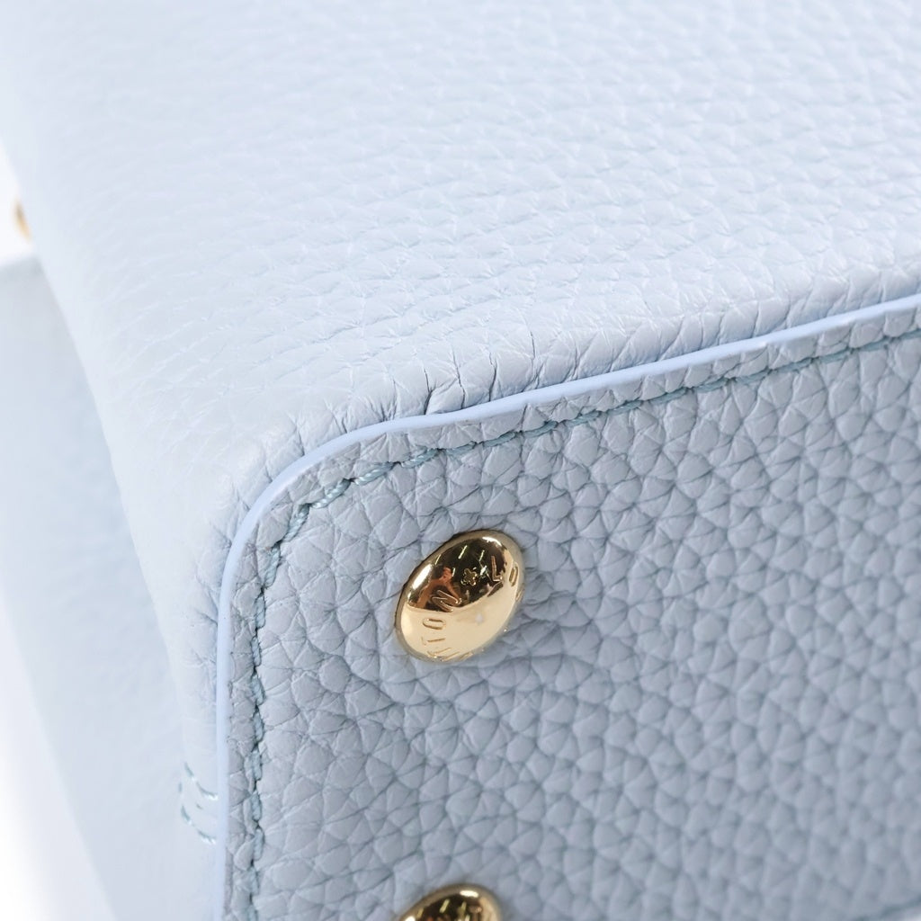 LOUIS VUITTON(ルイヴィトン) カプシーヌ EW MINI ハンドバック 2wayバック パール トリヨンレザー ゴールド金具 スカイブルー レディース