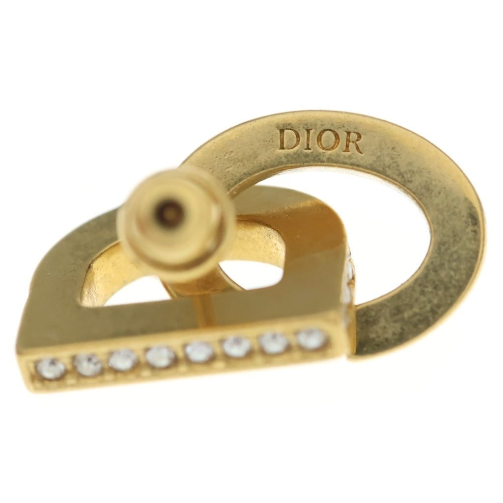 Christian Dior(クリスチャンディオール) CDロゴ ラインストーンピアス ゴールド GP レディース