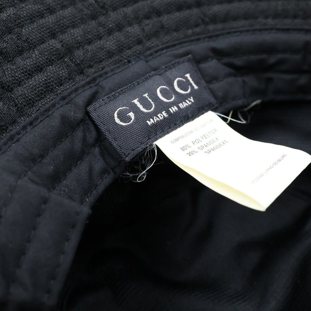 GUCCI(グッチ) GGキャンバス バケットハット バケハ キャップ 帽子 ブラック レディース