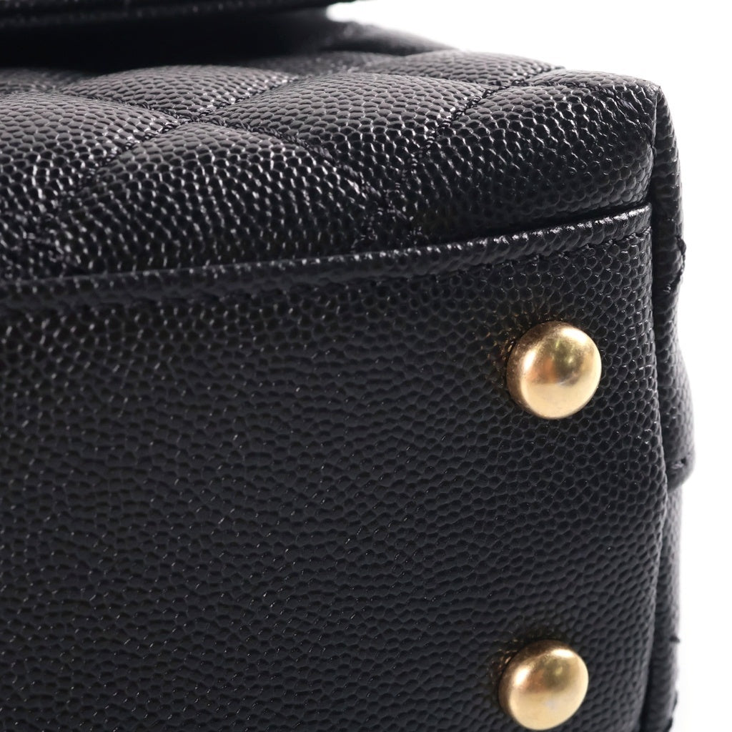 CHANEL(シャネル) ココハンドル XS 2WAY ショルダーバッグ トップハンドル ゴールド金具 キャビアスキン ブラック A92990 レディース
