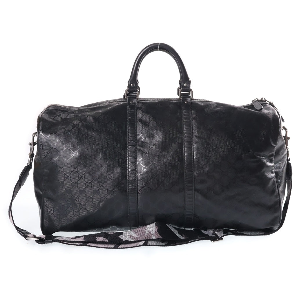 GUCCI(グッチ) グッチシマ 2WAYボストンバッグ ハンドバッグ トラベルバッグ ショルダーバッグ ブラック レザー 206500 シルバー金具