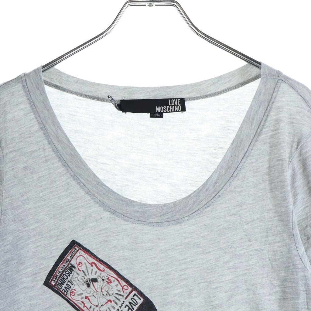 LOVE MOSCHINO(ラブモスキーノ) Tシャツ 半袖 カットソー グレー レディース