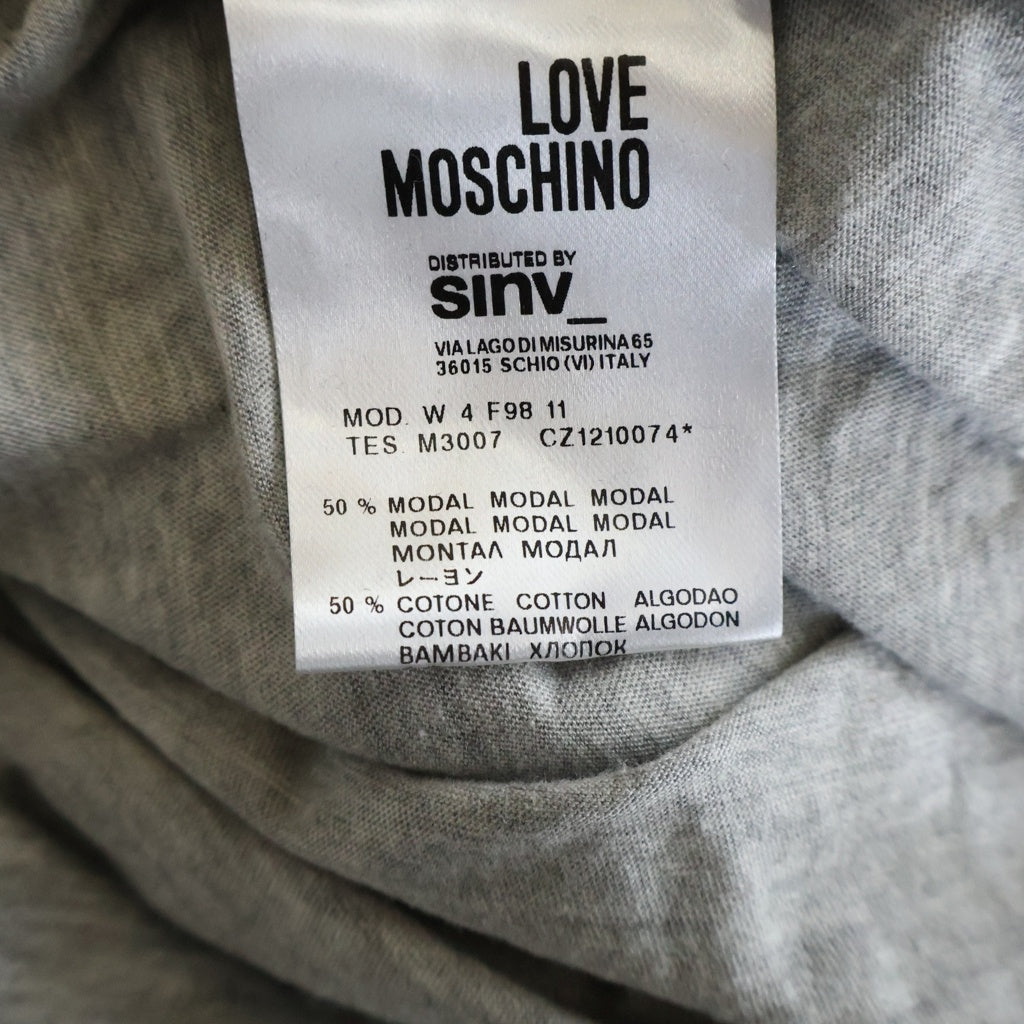 LOVE MOSCHINO(ラブモスキーノ) Tシャツ 半袖 カットソー グレー レディース