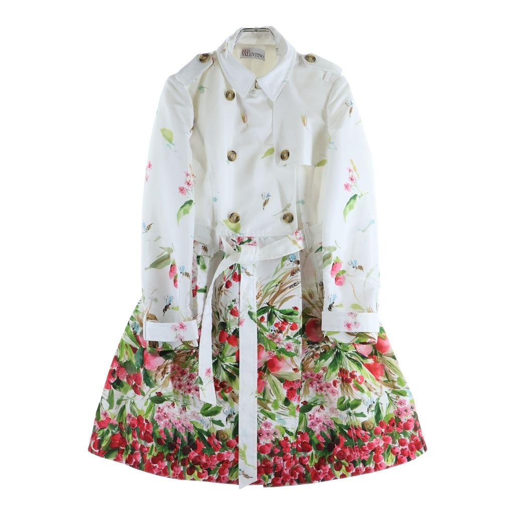 RED VALENTINO(レッド ヴァレンティノ) ダブルブレスト コート ロング アウター ホワイト/ピンク レディース