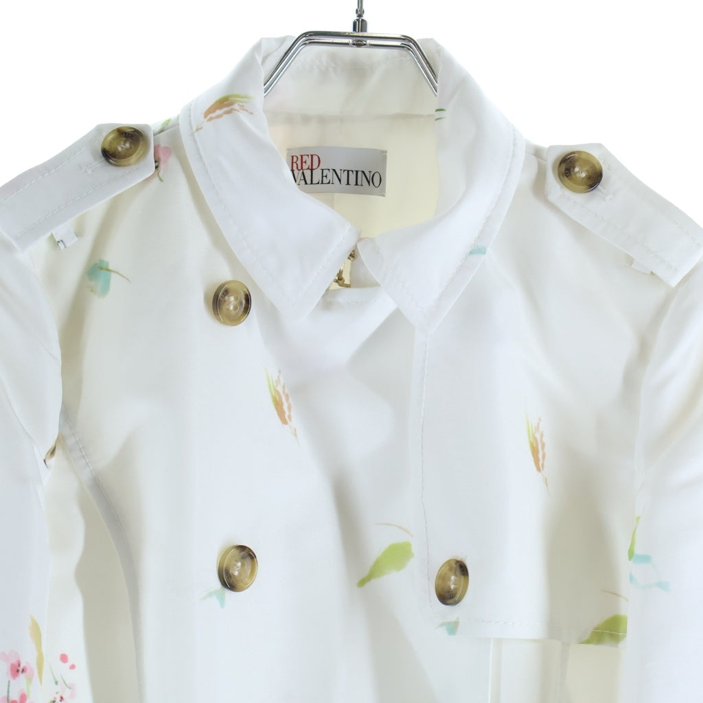 RED VALENTINO(レッド ヴァレンティノ) ダブルブレスト コート ロング アウター ホワイト/ピンク レディース