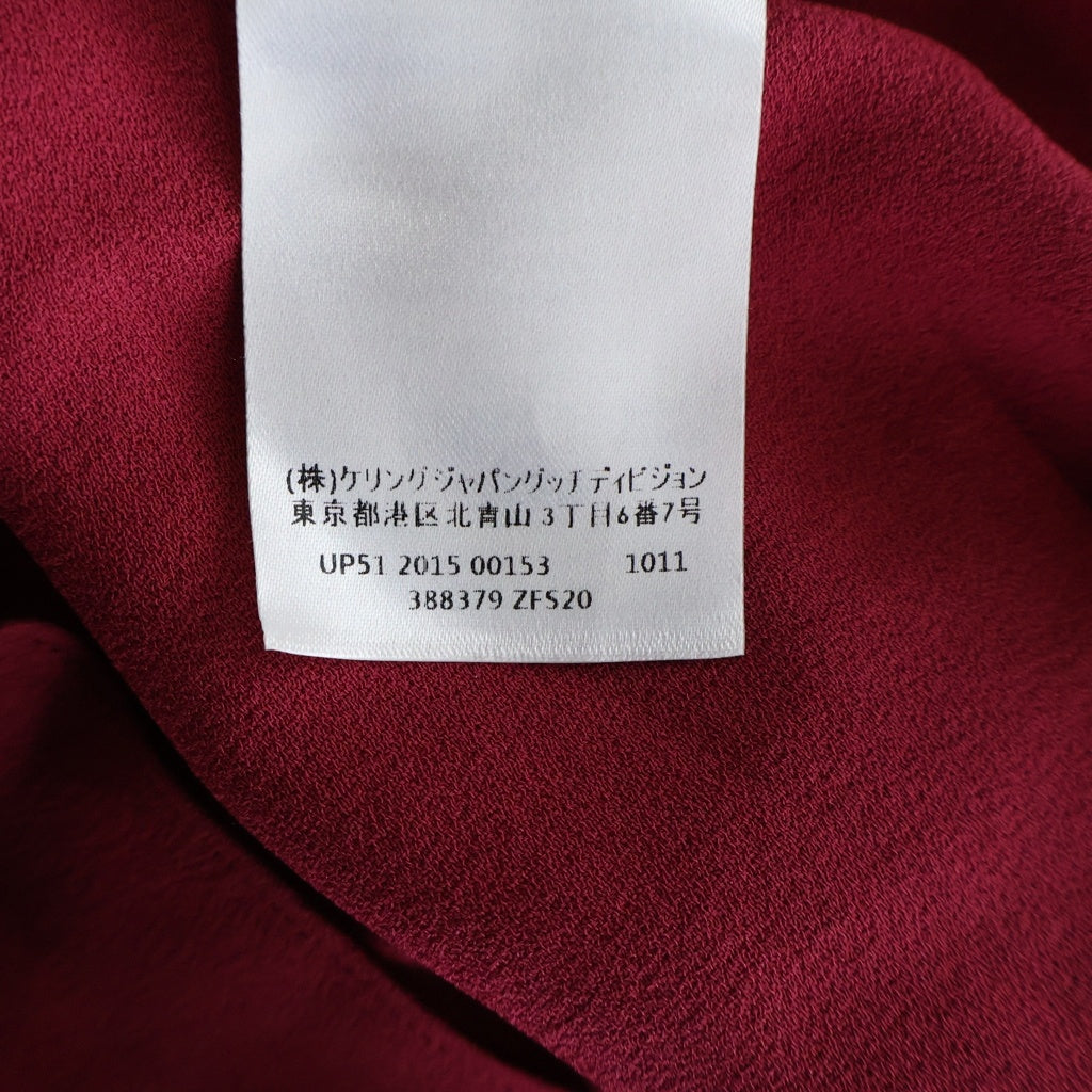 GUCCI(グッチ) ノースリーブ トップス リボンタイ サテン レッド レディース