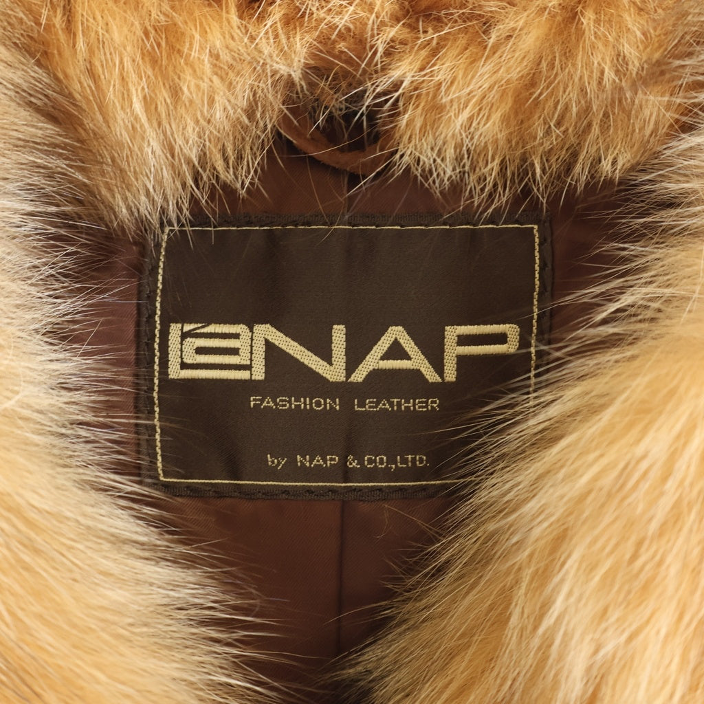 NO BRAND(ノーブランド) LANAP(ラナップ) スエードロングコート ファー ブラウン レディース