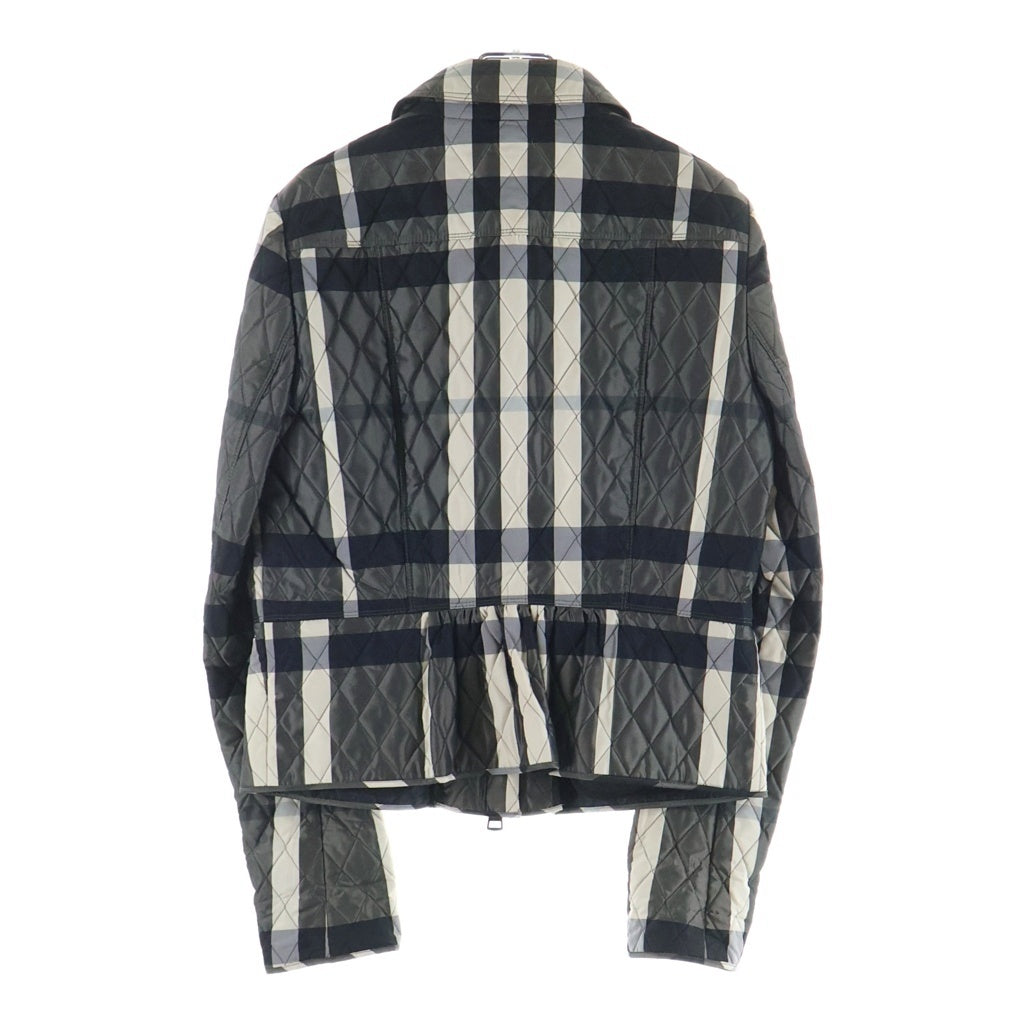 BURBERRY(バーバリー) メガチェック 総柄ブルゾン キルティングジャケット ポリエステル グレー/ホワイト 3666120 レディース